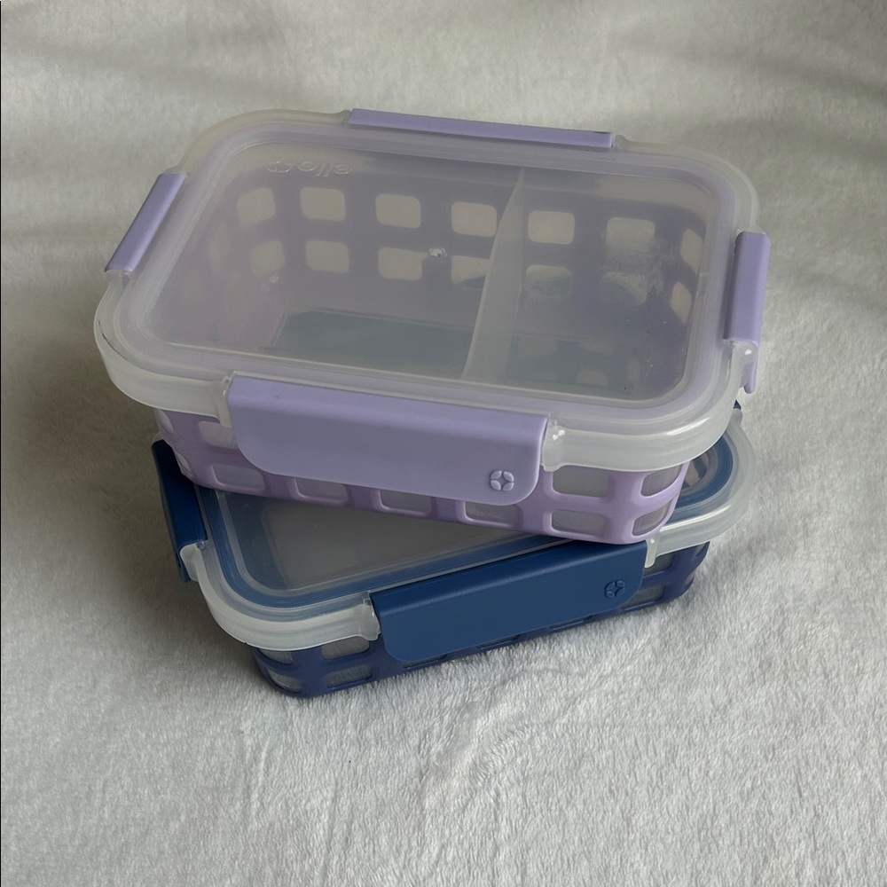 Lavender and Navy Divided Food Storage Containers